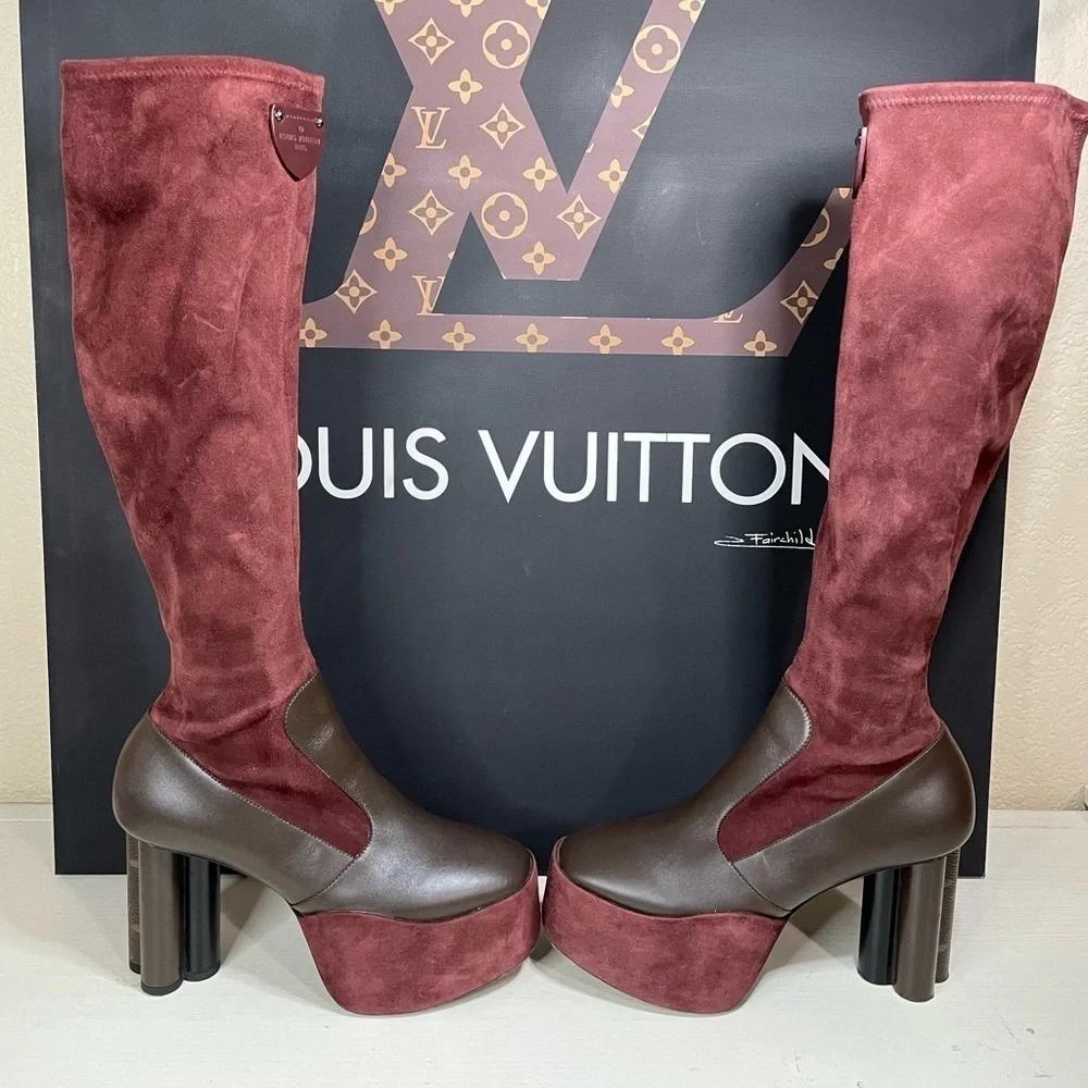 Louis Vuitton Boots LV Podium Platform Boots Authentic COA LV Tall Boots 🔥